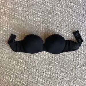 34C Strapless Lily of France Black Bra